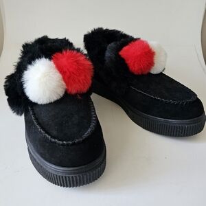 Journee Collection Ankle Slipper Booties Sunset Black Red White Warm Coz…